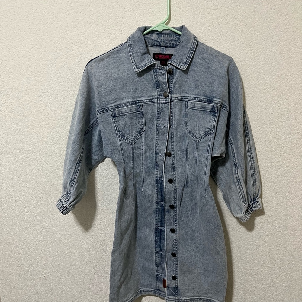 Stylish Denim Button-Up Dress